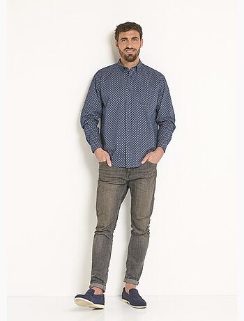 Chemise manches longues motif géométrique - Afibel