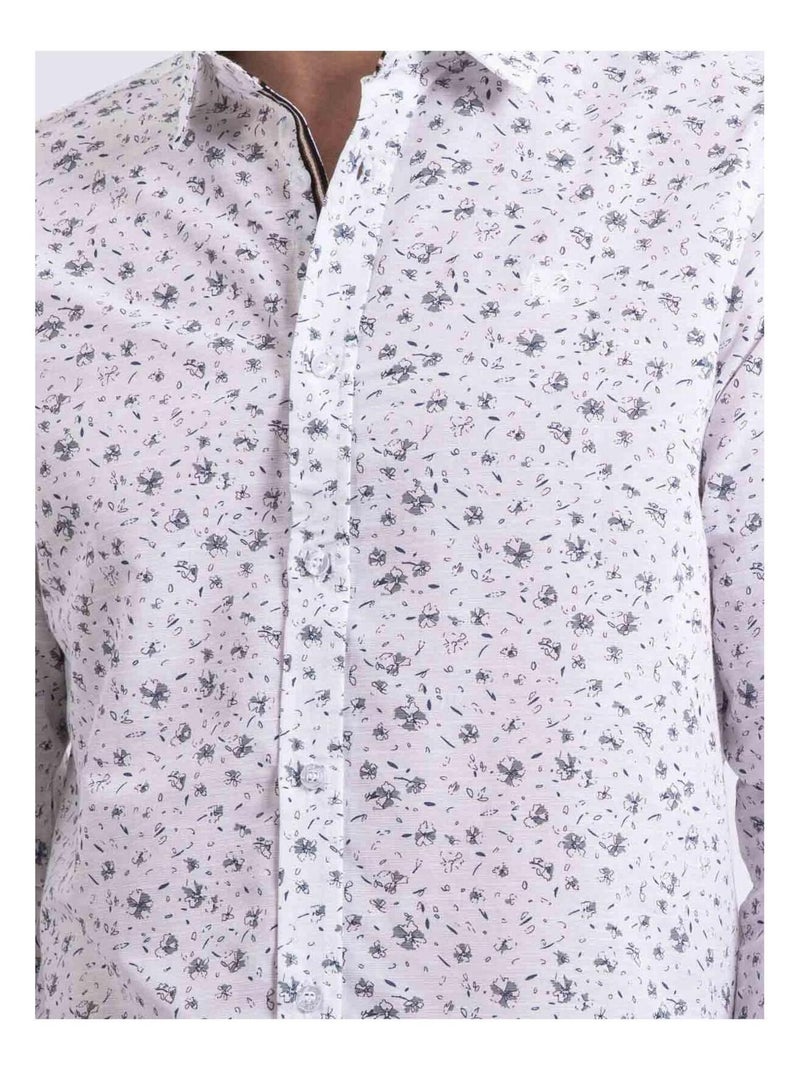Chemise manches longues motifs DOGABIN Blanc - Kiabi