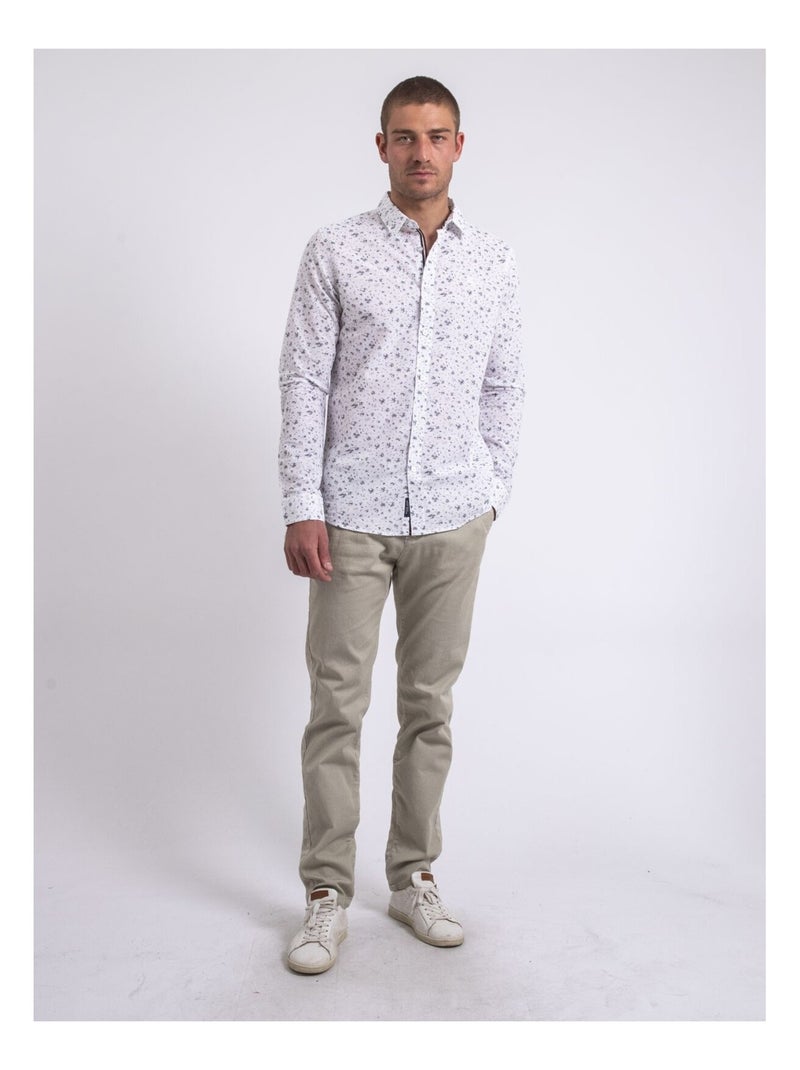 Chemise manches longues motifs DOGABIN Blanc - Kiabi