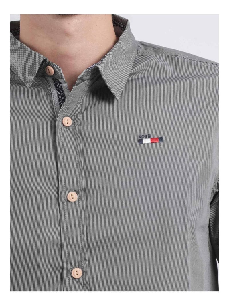 Chemise manches longues motifs TAMOX Gris - Kiabi