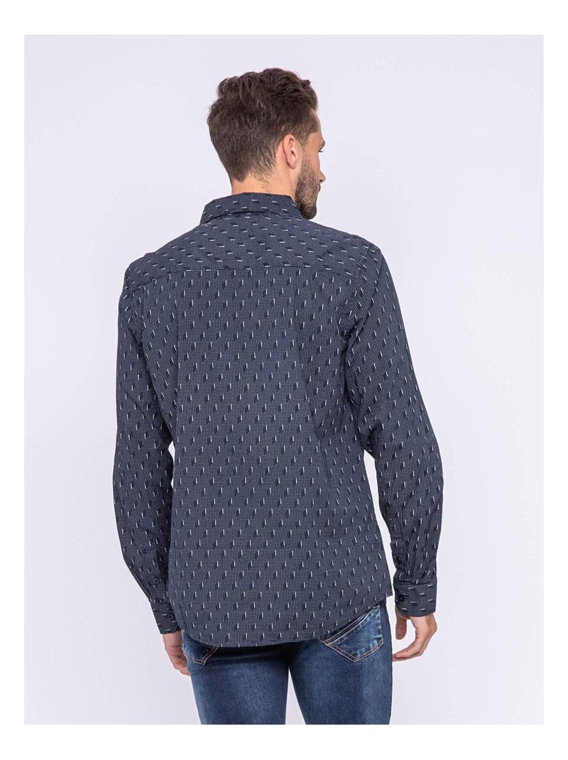 Chemise manches longues motifs TEMPO Bleu marine - Kiabi