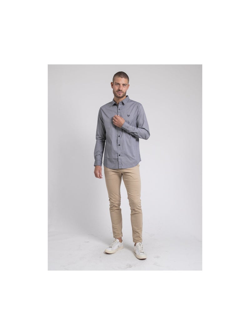 Chemise manches longues motifs TIROPOLI Gris - Kiabi