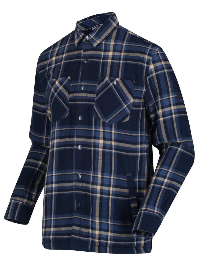 Chemise manches longues motif/style à carreaux thamos - regatta Bleu marine - Kiabi