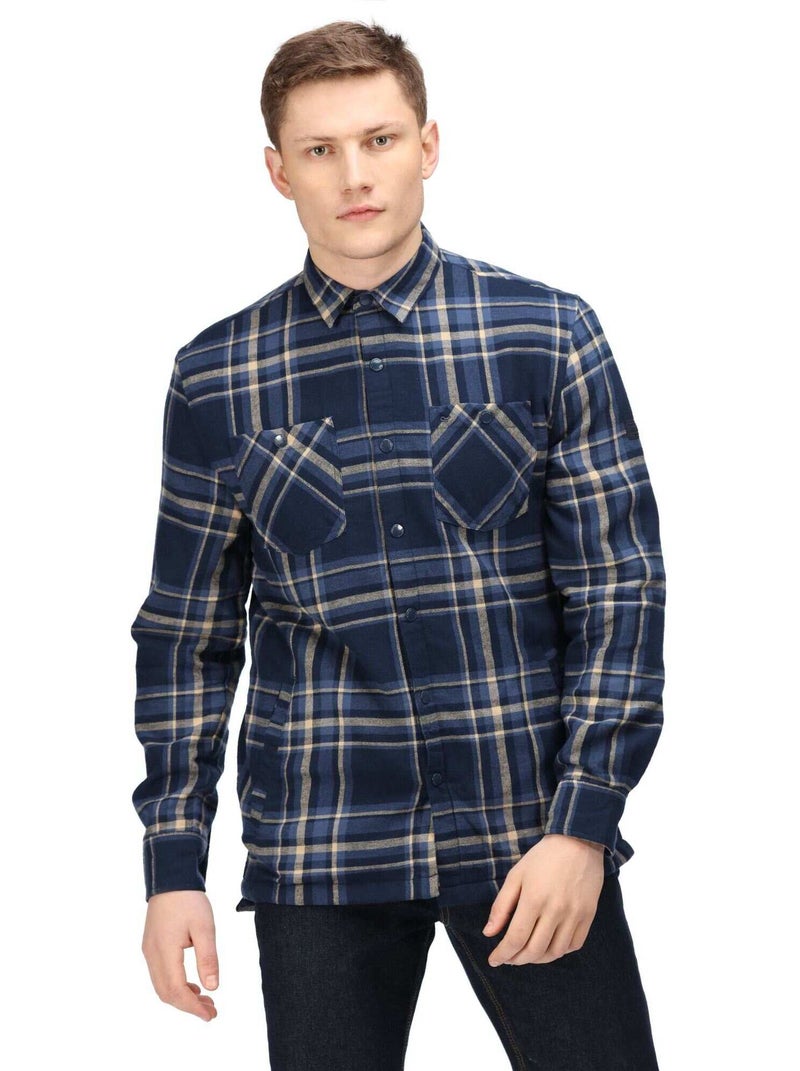 Chemise manches longues motif/style à carreaux thamos - regatta Bleu marine - Kiabi