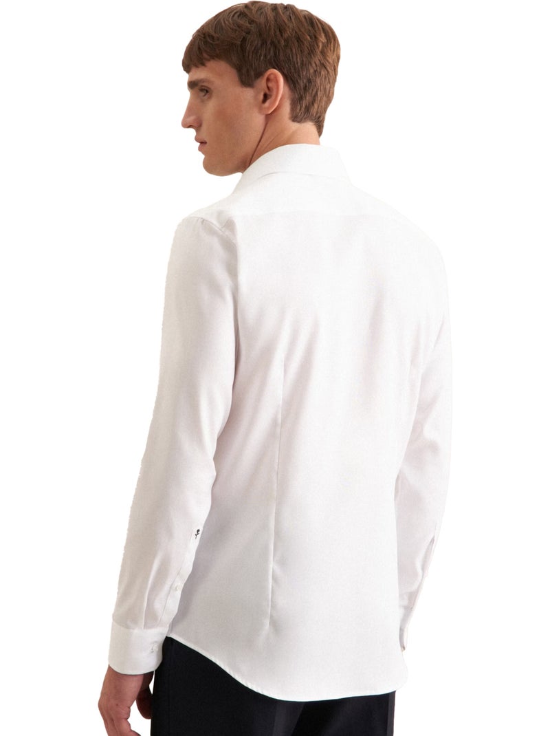 Chemise manches longues motif/style oxford - seidensticker Blanc - Kiabi