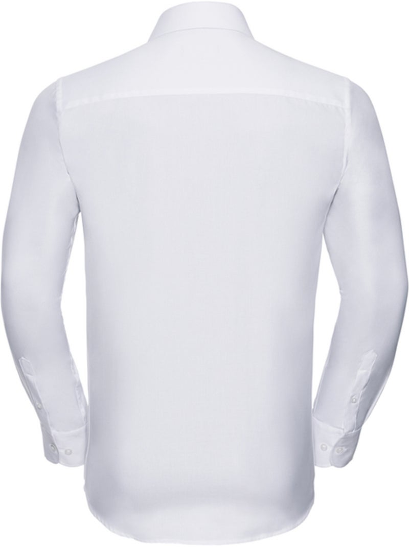 Chemise manches longues motif/style uni - russell collection Blanc - Kiabi