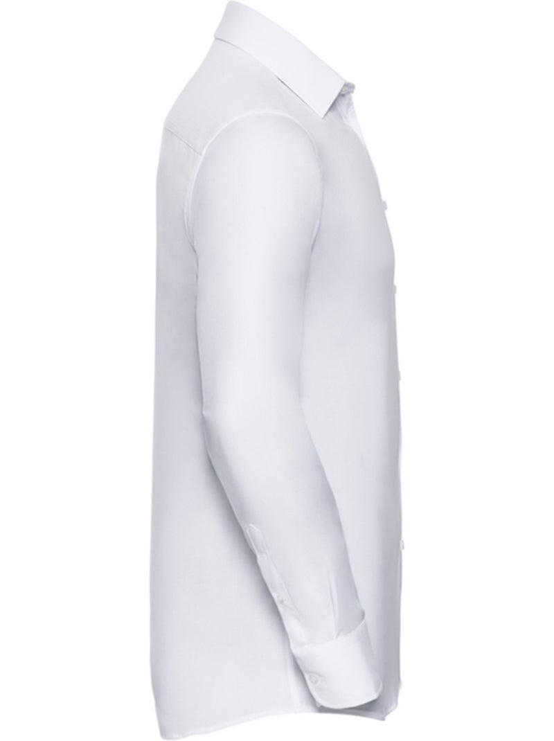 Chemise manches longues motif/style uni - russell collection Blanc - Kiabi