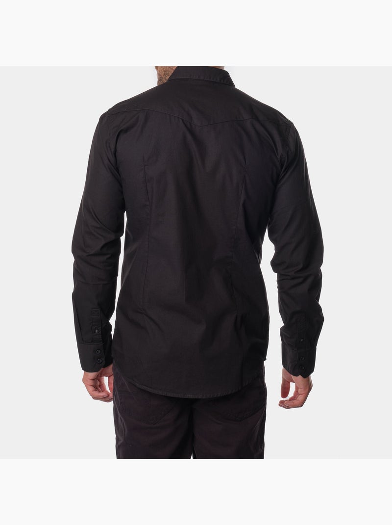 Chemise manches longues Noir - Kiabi