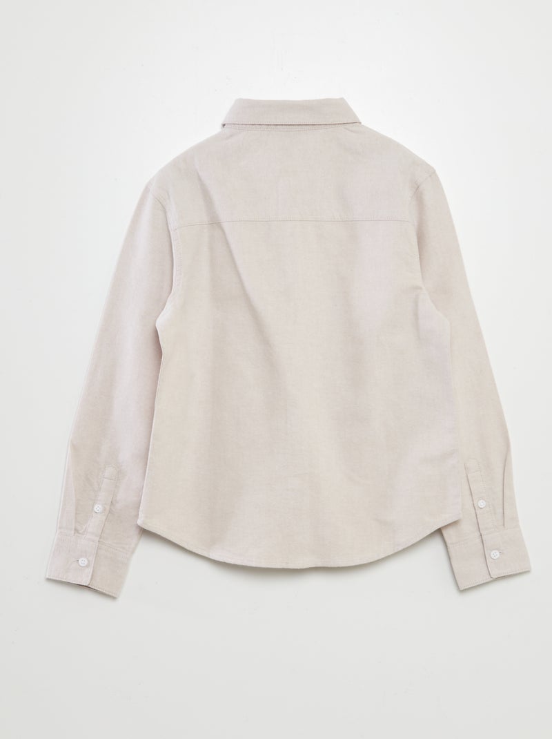 Chemise manches longues oxford Beige - Kiabi