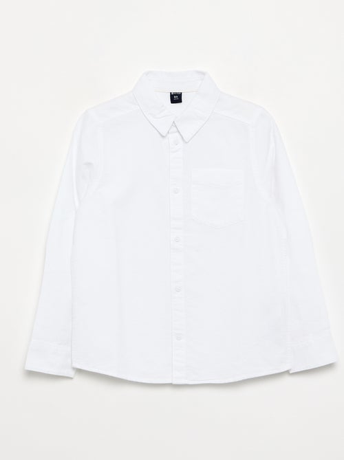 Chemise manches longues oxford - Kiabi