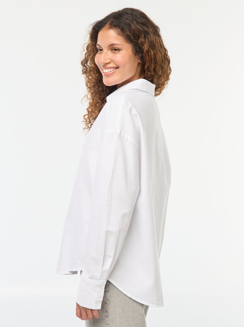 Chemise manches longues oxford Blanc - Kiabi