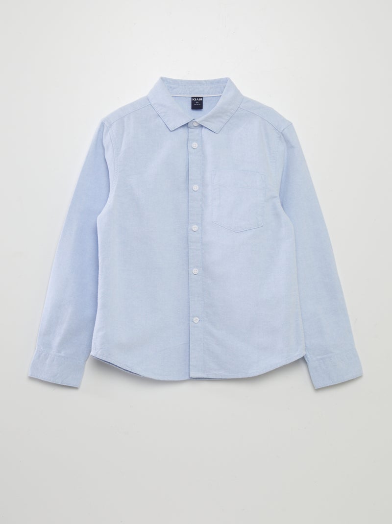 Chemise manches longues oxford Bleu - Kiabi