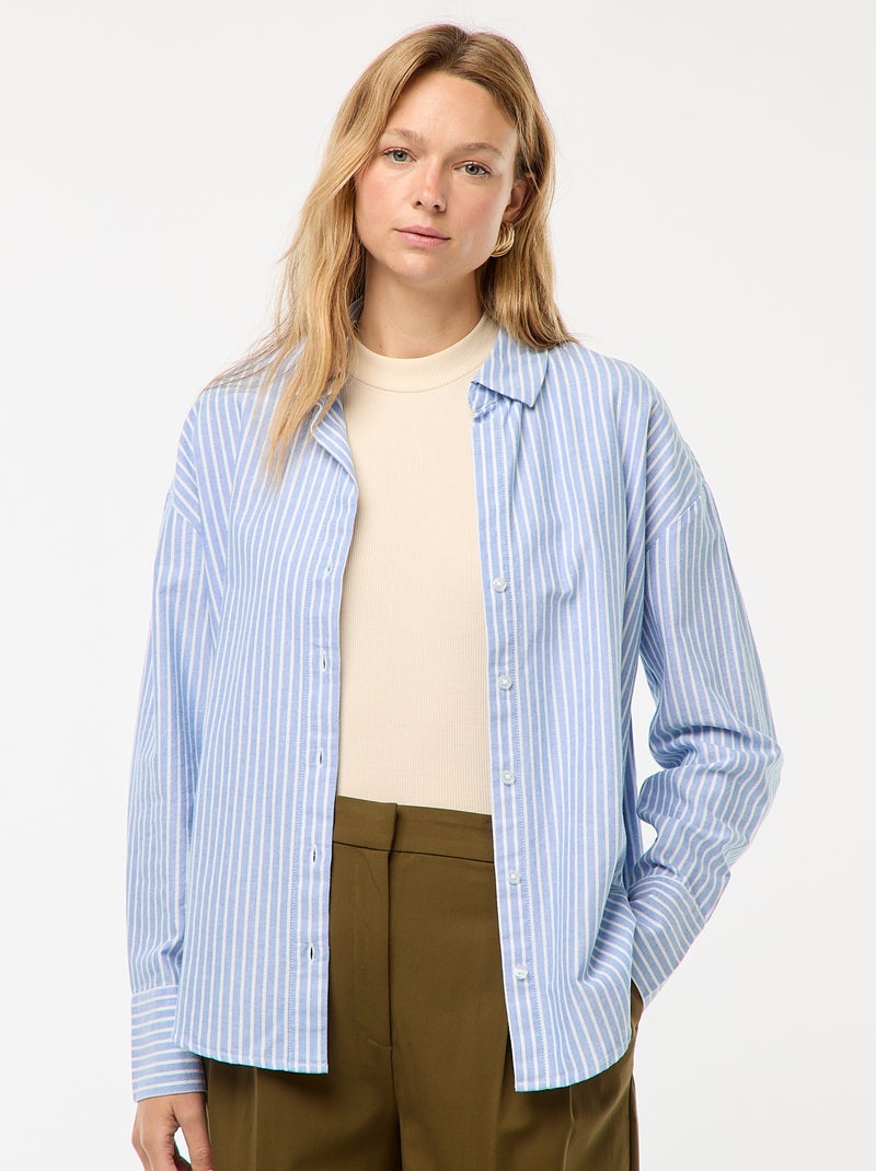 T-shirt Femme Manches Longues Huk - Bleu Clair, Col Bateau, Taille S