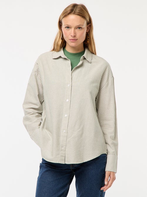 Chemise manches longues oxford - Kiabi