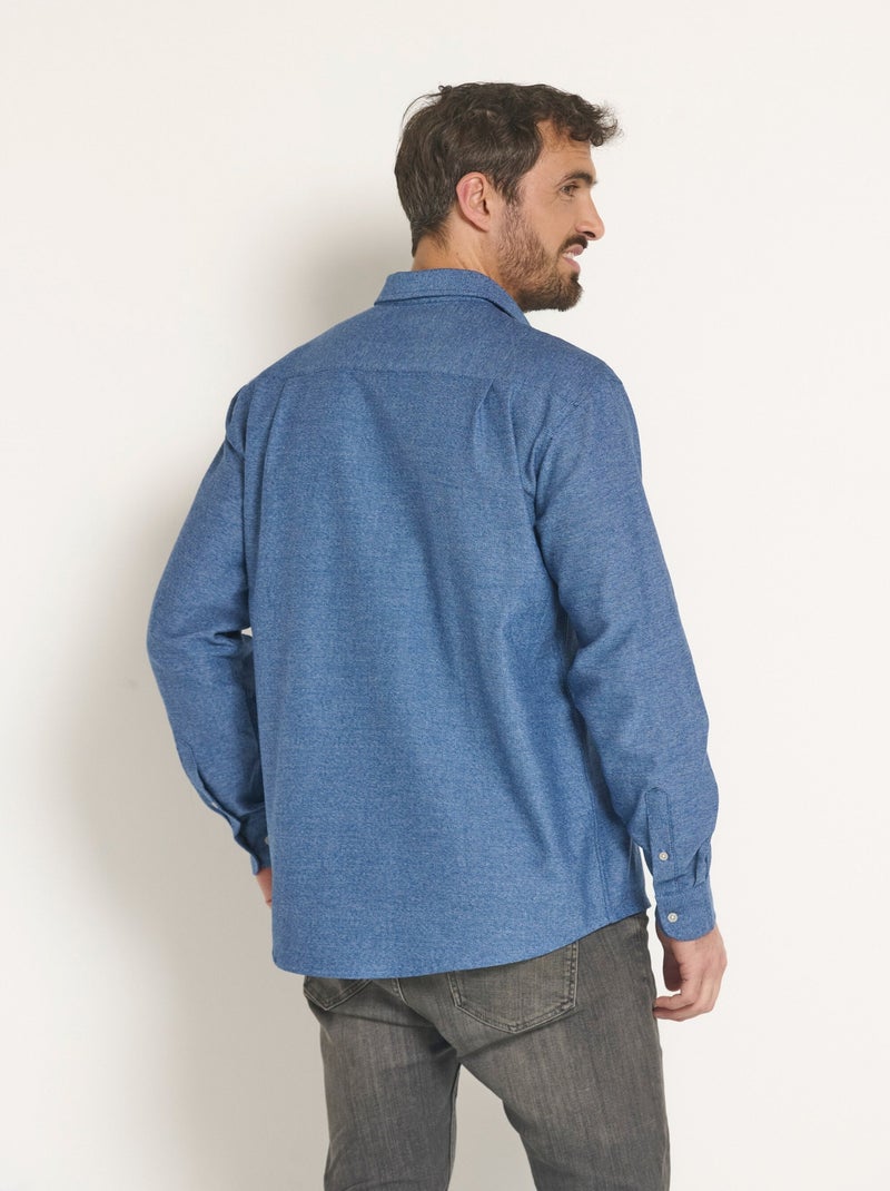 Chemise manches longues poche boutonnée - Afibel Bleu - Kiabi