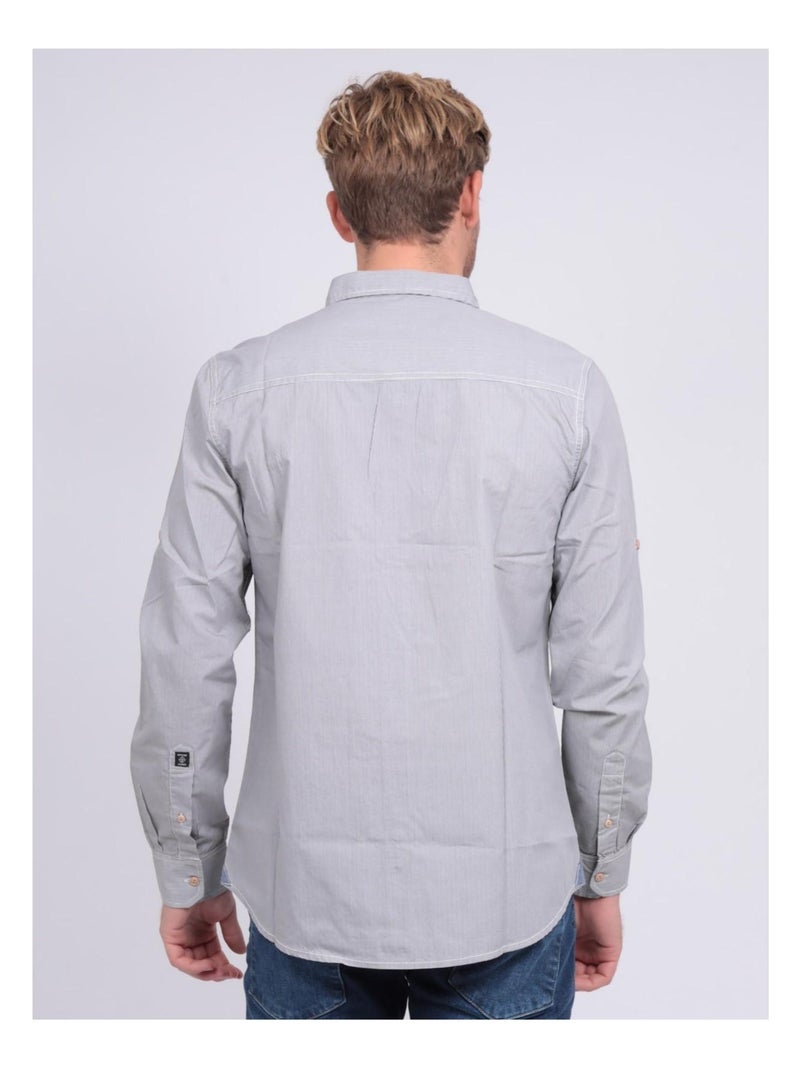 Chemise manches longues pur coton telwis Gris - Kiabi