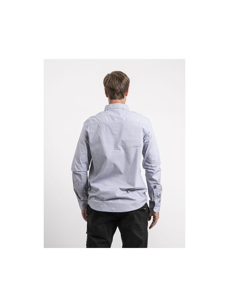 Chemise manches longues pur coton TIVAMOR Bleu - Kiabi