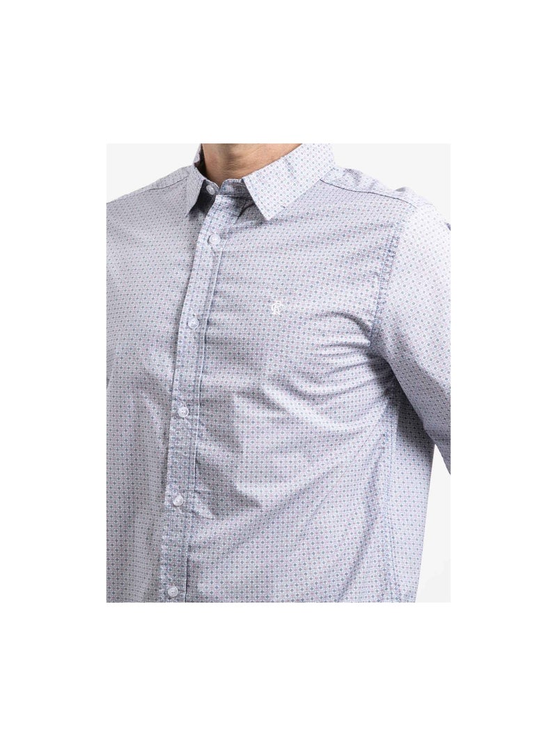 Chemise manches longues pur coton TIVAMOR Bleu - Kiabi