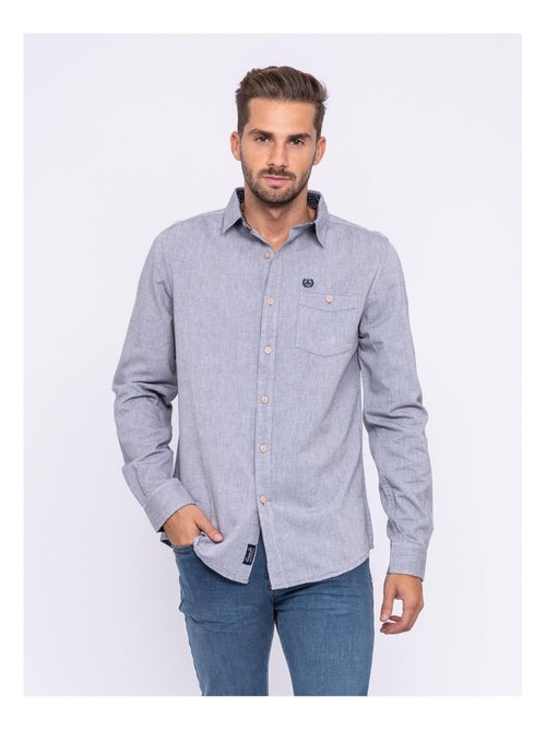 Chemise manches longues pur coton TOPAZE - Kiabi