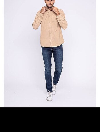 Chemise manches longues pur coton velours TRESOR