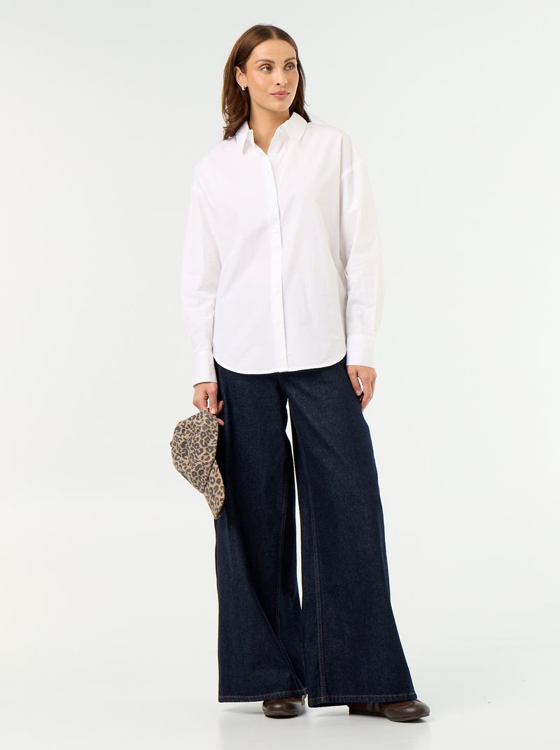 Chemise manches longues rayée Blanc - Kiabi