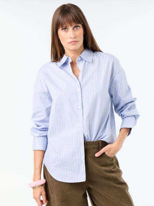 Chemise manches longues rayée - Kiabi