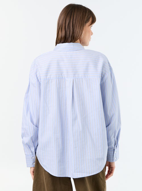 Chemise manches longues rayée - Kiabi