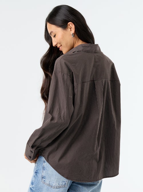 Chemise manches longues rayée - Kiabi