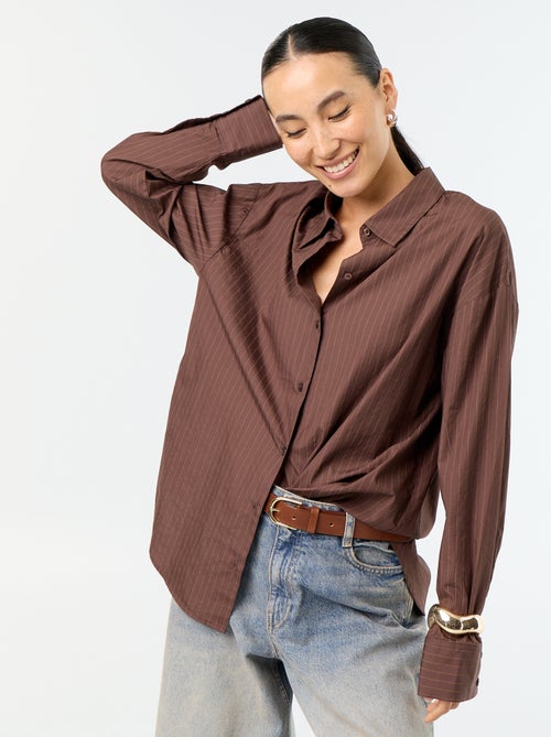 Chemise manches longues rayée - Kiabi