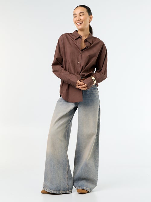 Chemise manches longues rayée - Kiabi