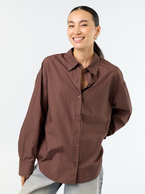 Chemise manches longues rayée - Kiabi