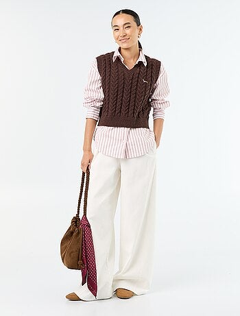 Chemise manches longues rayée