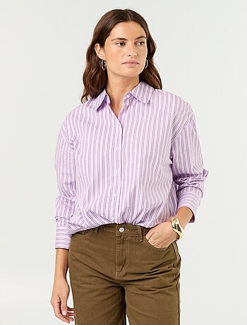 Chemise manches longues rayée