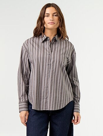 Chemise manches longues rayée