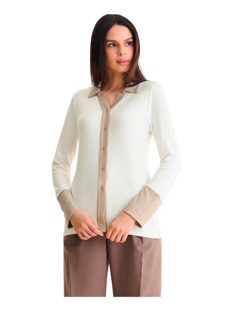 Chemise manches longues REMI Ecru - Kiabi