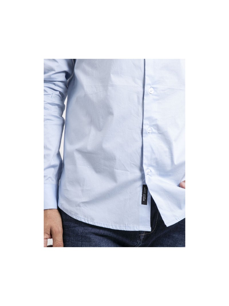 Chemise manches longues TILSON Bleu ciel - Kiabi