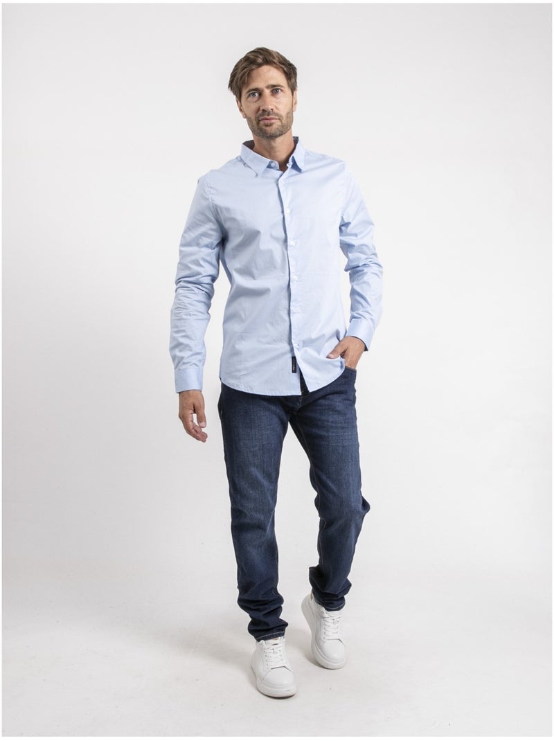 Chemise manches longues TILSON Bleu ciel - Kiabi