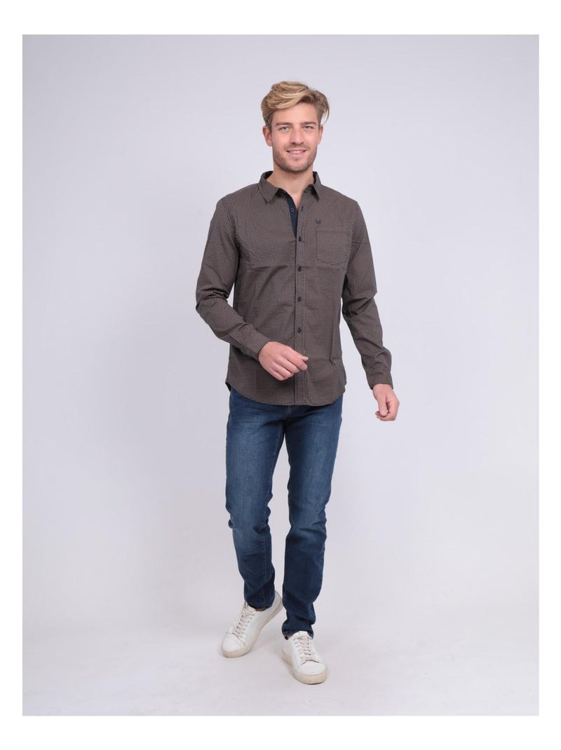 Chemise manches longues TORNADE Bleu marine - Kiabi