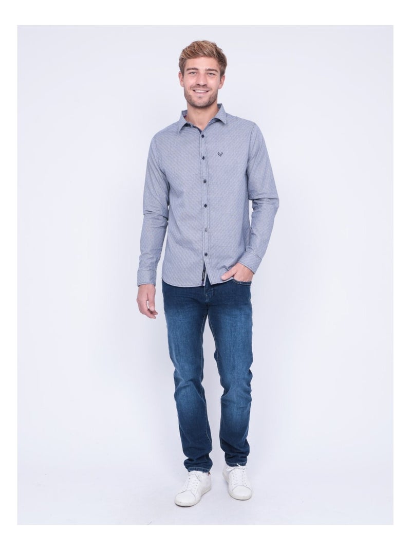 Chemise manches longues TRIKMO Bleu marine - Kiabi