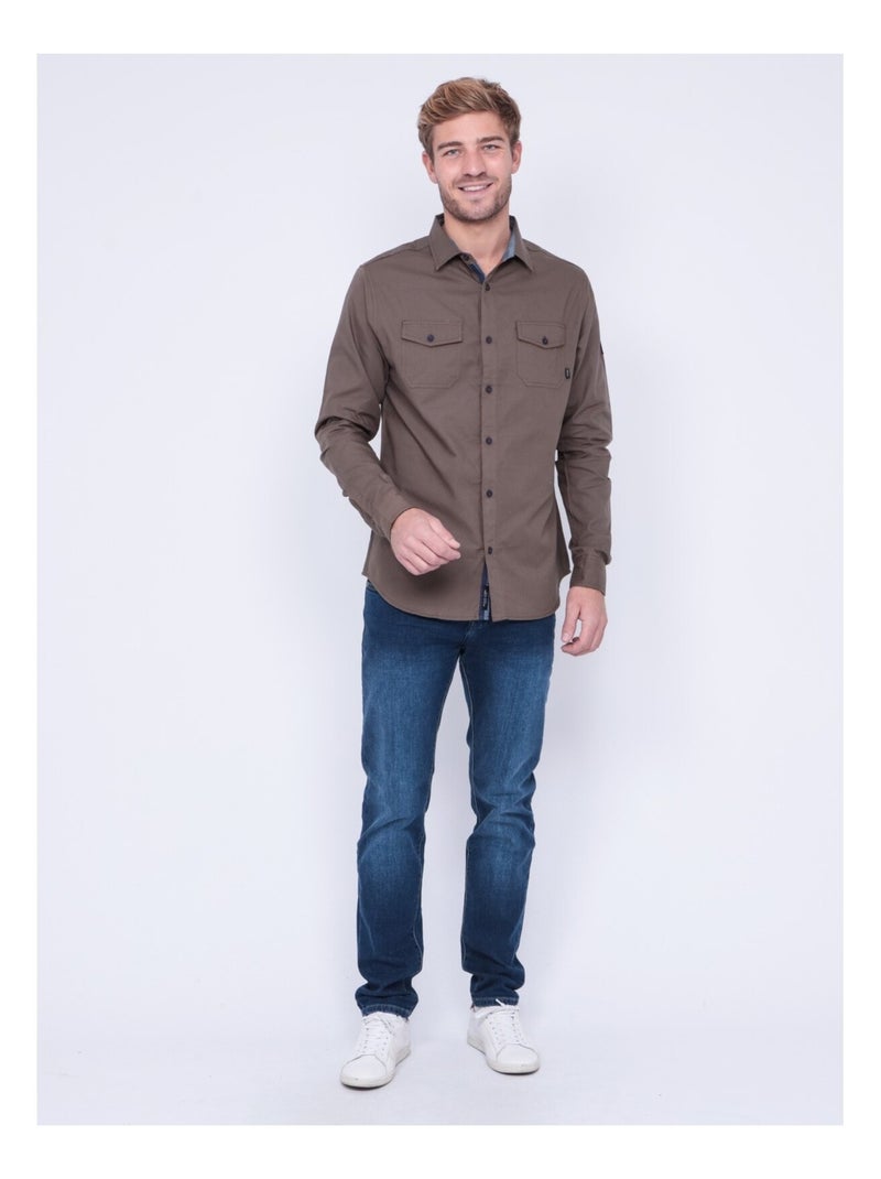 Chemise manches longues TYREX Kaki - Kiabi