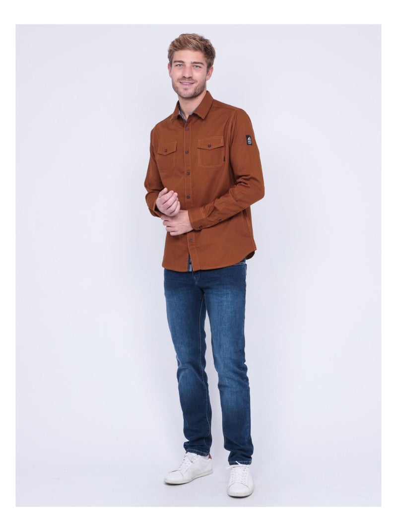 Chemise manches longues TYREX Marron - Kiabi
