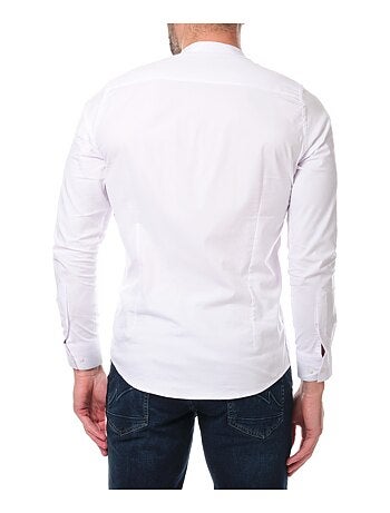 Chemise manches longues unie col mao