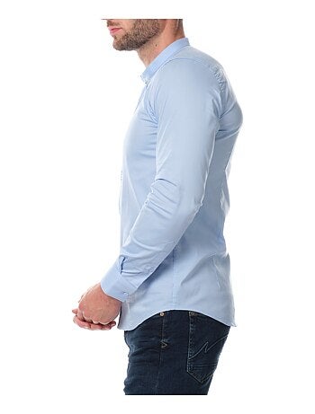 Chemise manches longues unie col mao