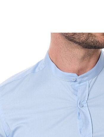 Chemise manches longues unie col mao