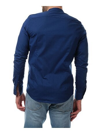 Chemise manches longues unie col mao