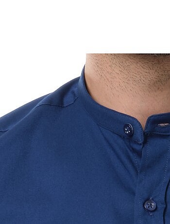Chemise manches longues unie col mao