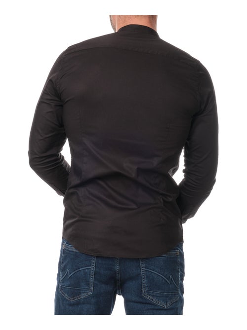 Chemise manches longues unie col mao - Kiabi