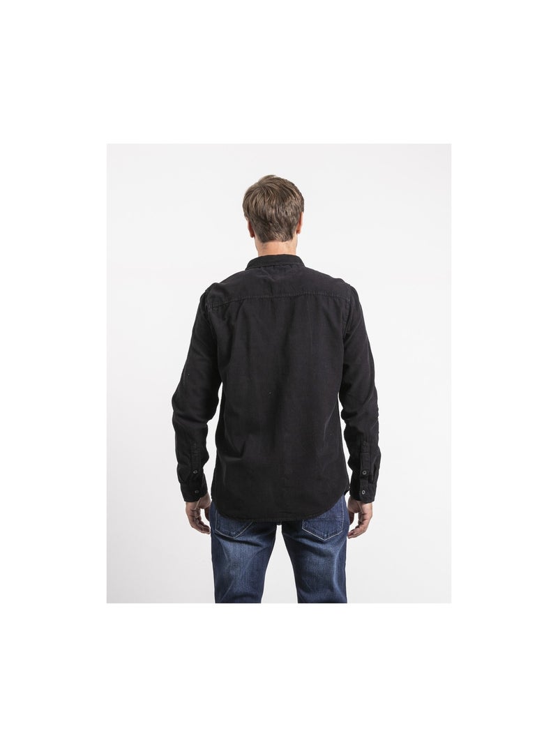 Chemise manches longues velours côtelé TOROLD Noir - Kiabi