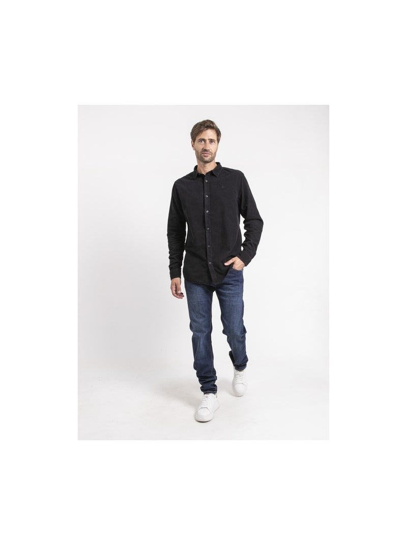 Chemise manches longues velours côtelé TOROLD Noir - Kiabi