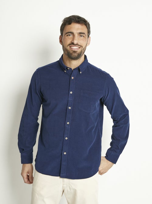 Chemise manches longues velours milleraies - Kiabi